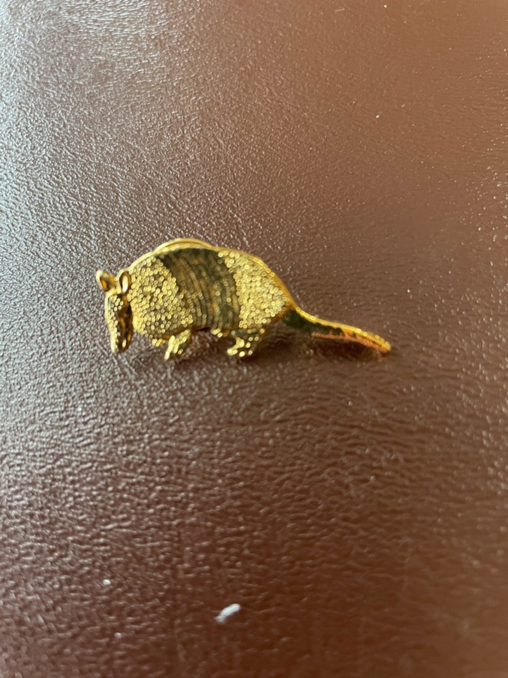 VTG Gold Armadillo Lapel Hat Pin